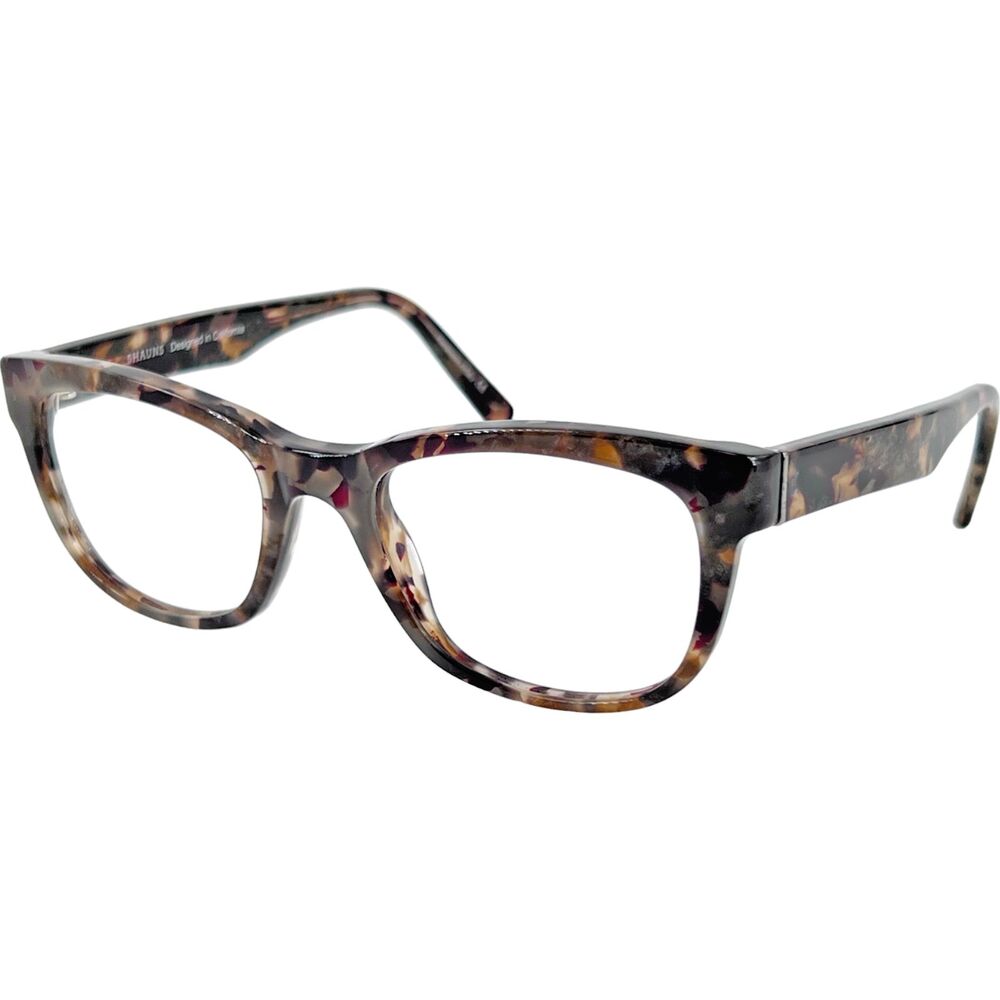 Shauns California Mull Womens Eyeglass Frame 08 Black Red Marble